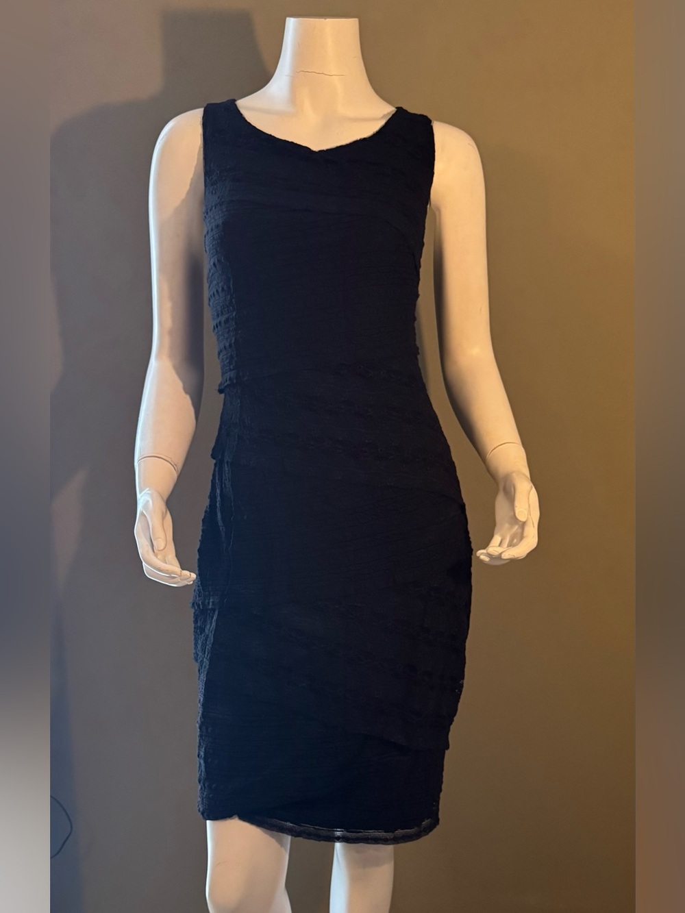 Bailey 44 Black Textured Midi Sheath Dress